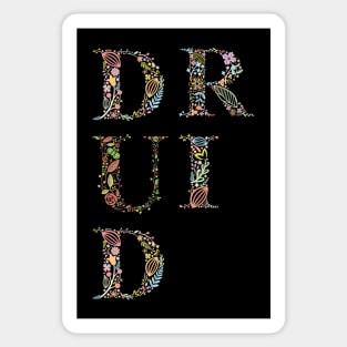 Druid Flowers Typography Sticker